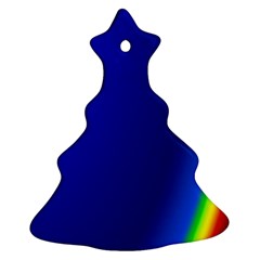 Blue Wallpaper With Rainbow Christmas Tree Ornament (two Sides)