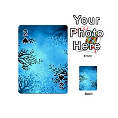 Blue Night Portrait Background Playing Cards 54 (mini) 