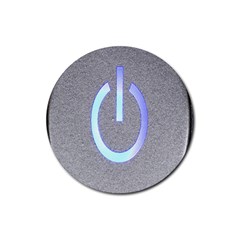 Close Up Of A Power Button Rubber Round Coaster (4 Pack)  by Nexatart