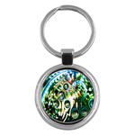 Dark Abstract Bubbles Key Chains (Round) 