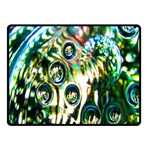 Dark Abstract Bubbles Double Sided Fleece Blanket (Small) 