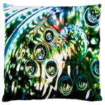 Dark Abstract Bubbles Large Flano Cushion Case (One Side)