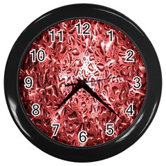 Water Drops Red Wall Clocks (black) by Nexatart