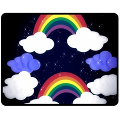 Rainbow Animation Double Sided Fleece Blanket (medium) 