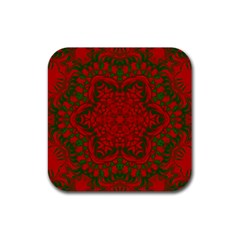 Christmas Kaleidoscope Rubber Coaster (square) 