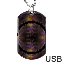 Wallpaper With Fractal Black Ring Dog Tag Usb Flash (one Side) by Nexatart