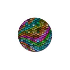 Fish Scales Pattern Background In Rainbow Colors Wallpaper Golf Ball Marker (4 Pack)