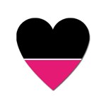 Black Pink Line White Heart Magnet Front