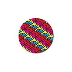 Color Red Yellow Blue Graffiti Golf Ball Marker by Mariart