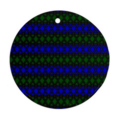 Diamond Alt Blue Green Woven Fabric Ornament (round)