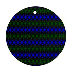 Diamond Alt Blue Green Woven Fabric Ornament (round) by Mariart