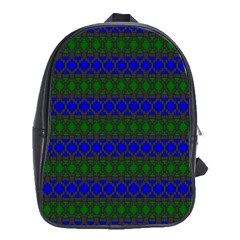 Diamond Alt Blue Green Woven Fabric School Bags(large)  by Mariart