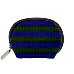 Diamond Alt Blue Green Woven Fabric Accessory Pouches (small)  by Mariart