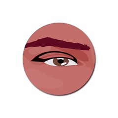 Eye Difficulty Red Rubber Coaster (round)  by Mariart