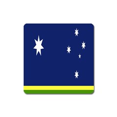 Flag Star Blue Green Yellow Square Magnet by Mariart