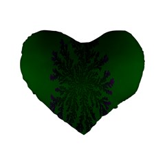 Dendron Diffusion Aggregation Flower Floral Leaf Green Purple Standard 16  Premium Heart Shape Cushions by Mariart