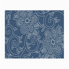 Flower Floral Blue Rose Star Small Glasses Cloth (2-side) by Mariart