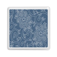 Flower Floral Blue Rose Star Memory Card Reader (square)  by Mariart