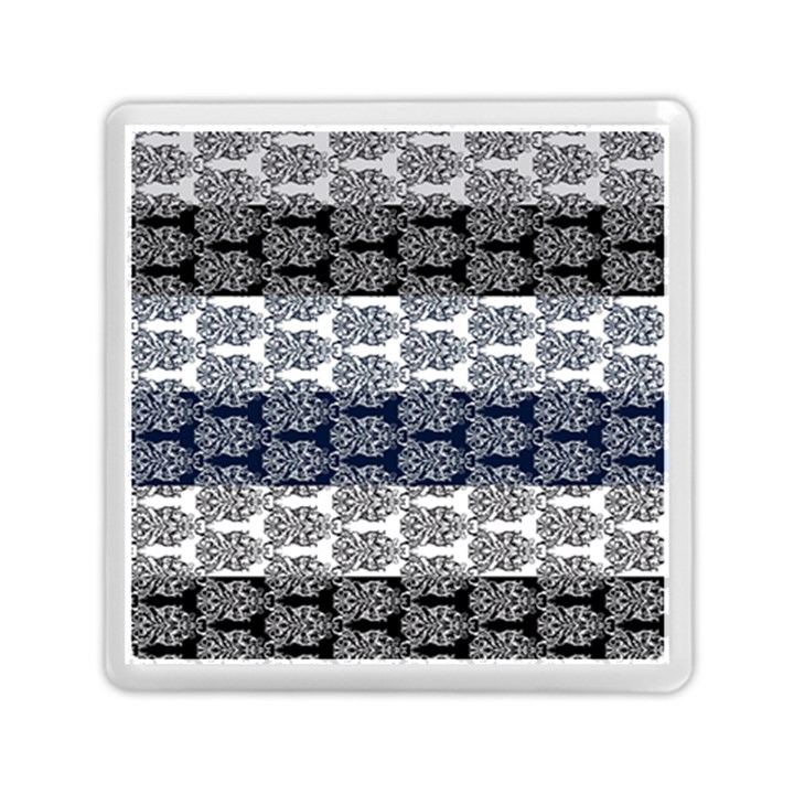 Digital Print Scrapbook Flower Leaf Colorgray Black Purple Blue Memory Card Reader (Square) 