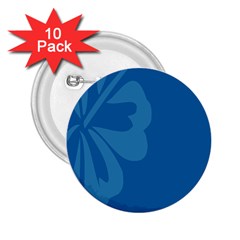 Hibiscus Sakura Classic Blue 2 25  Buttons (10 Pack) 