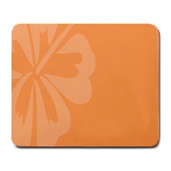 Hibiscus Sakura Tangerine Orange Large Mousepads by Mariart