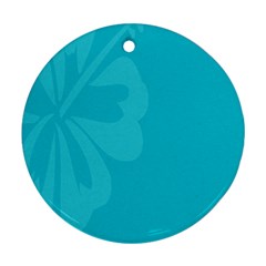 Hibiscus Sakura Scuba Blue Ornament (round) by Mariart