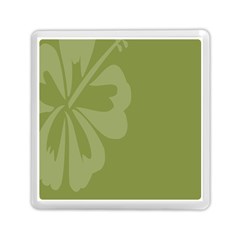 Hibiscus Sakura Woodbine Green Memory Card Reader (square)  by Mariart