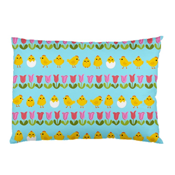 Easter - chick and tulips Pillow Case