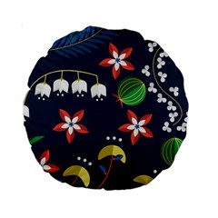 Origami Flower Floral Star Leaf Standard 15  Premium Round Cushions by Mariart