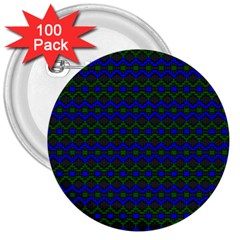 Split Diamond Blue Green Woven Fabric 3  Buttons (100 Pack)  by Mariart