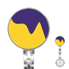 Purple Yellow Wave Stainless Steel Nurses Watch by Mariart