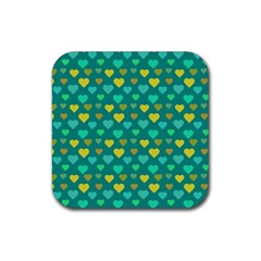 Hearts Seamless Pattern Background Rubber Coaster (square)  by Nexatart