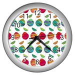 Watercolor Floral Roses Pattern Wall Clocks (Silver) 