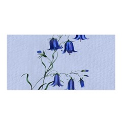 Floral Blue Bluebell Flowers Watercolor Painting Satin Wrap by Nexatart