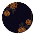 Floral Roses Seamless Pattern Vector Background Round Mousepads Front