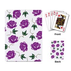 Purple Roses Pattern Wallpaper Background Seamless Design Illustration Playing Card by Nexatart