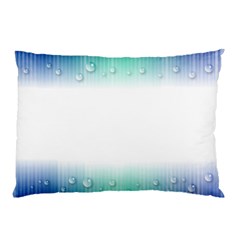 Blue Stripe With Water Droplets Pillow Case by Nexatart