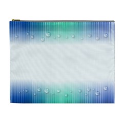 Blue Stripe With Water Droplets Cosmetic Bag (xl)