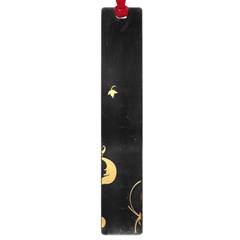 Golden Flowers And Leaves On A Black Background Large Book Marks