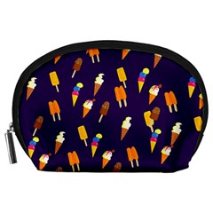 Seamless Cartoon Ice Cream And Lolly Pop Tilable Design Accessory Pouches (large)  by Nexatart