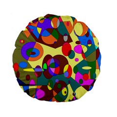 Abstract Digital Circle Computer Graphic Standard 15  Premium Flano Round Cushions by Nexatart