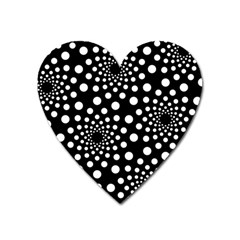 Dot Dots Round Black And White Heart Magnet by Nexatart