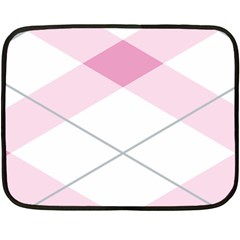 Tablecloth Stripes Diamonds Pink Double Sided Fleece Blanket (mini) 