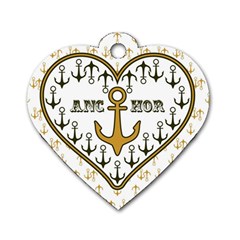 Anchor Heart Dog Tag Heart (two Sides)