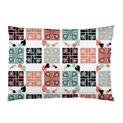 Mint Black Coral Heart Paisley Pillow Case by Nexatart