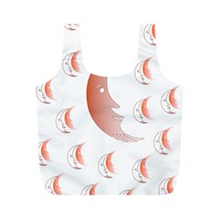 Moon Moonface Pattern Outlines Full Print Recycle Bags (m) 
