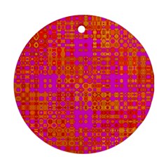 Pink Orange Bright Abstract Round Ornament (two Sides) by Nexatart