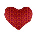 Pattern Abstract Floral Bright Standard 16  Premium Flano Heart Shape Cushions