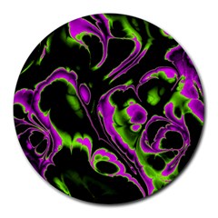 Glowing Fractal B Round Mousepads by Fractalworld