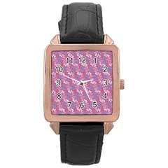 Pattern Abstract Squiggles Gliftex Rose Gold Leather Watch  by Nexatart